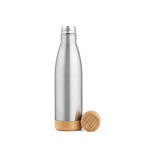 Garrafa em aço inox personalizado com tampa bambu 550 ml Garrafa em aço inox personalizado com tampa bambu 550 ml